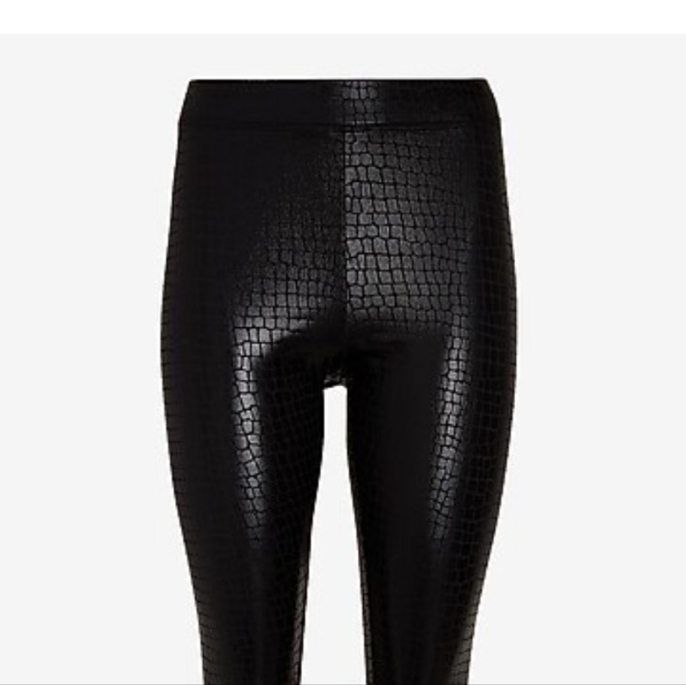 Express Black Croc Leggings